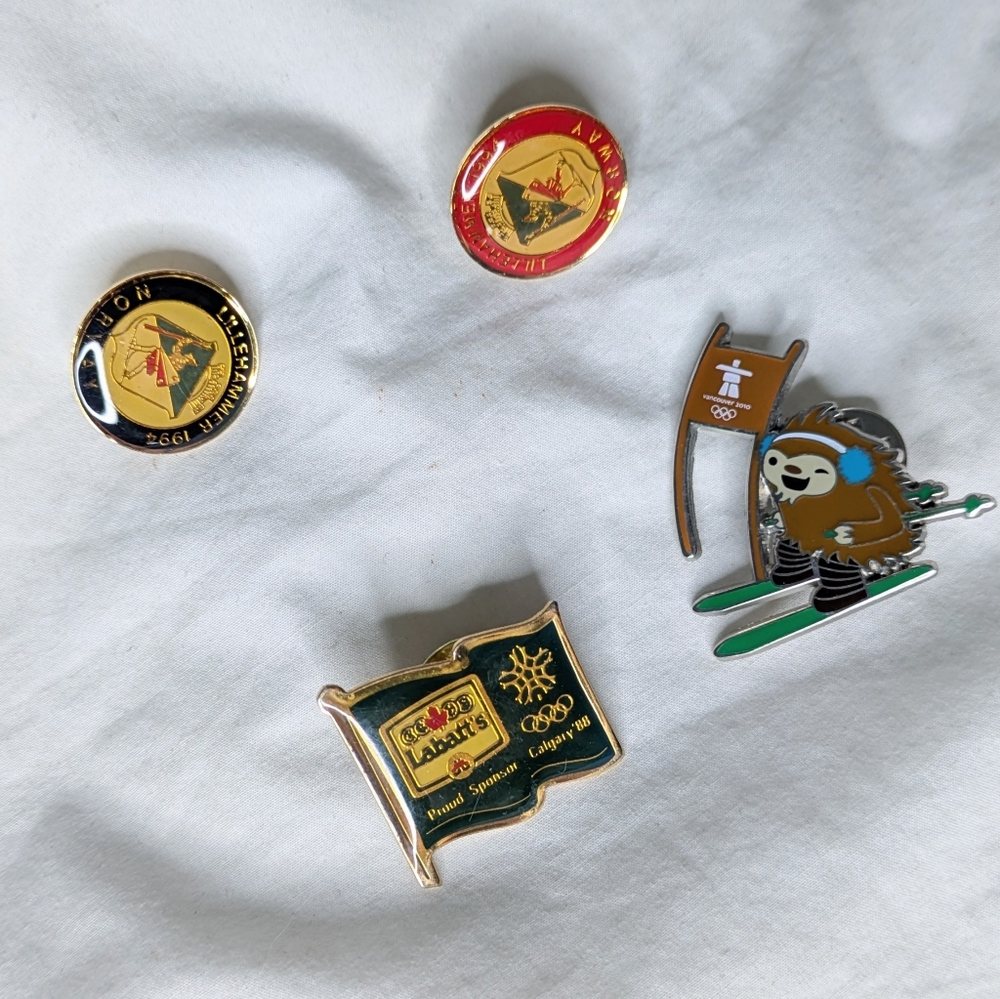 Four Winter Olympic Collector Pins